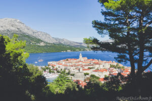 Vue sur Korcula et Peljesac
