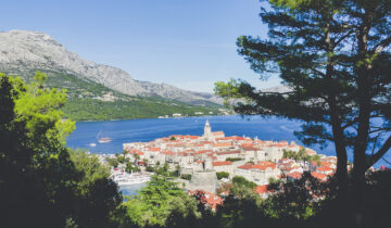 Vue sur Korcula et Peljesac